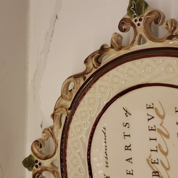 𝅺AMSCAM Inc. Handing ceramic plaque Christmas ' Joy Resounds in the Hearts o - Picture 5 of 13